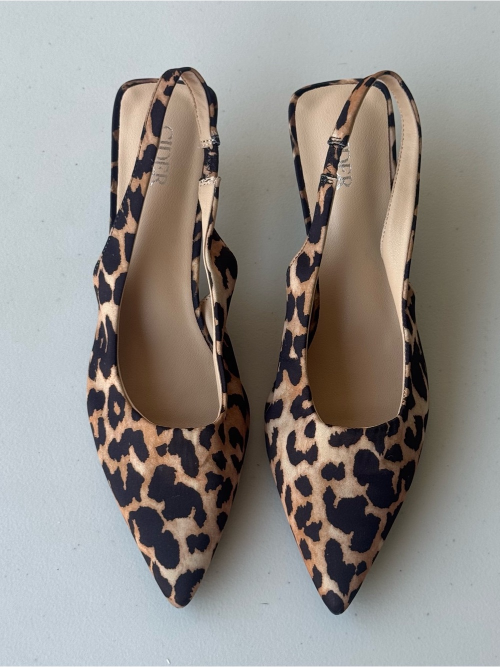 Cider Leopard Print Pointed Slingback Heels - Brown/Black